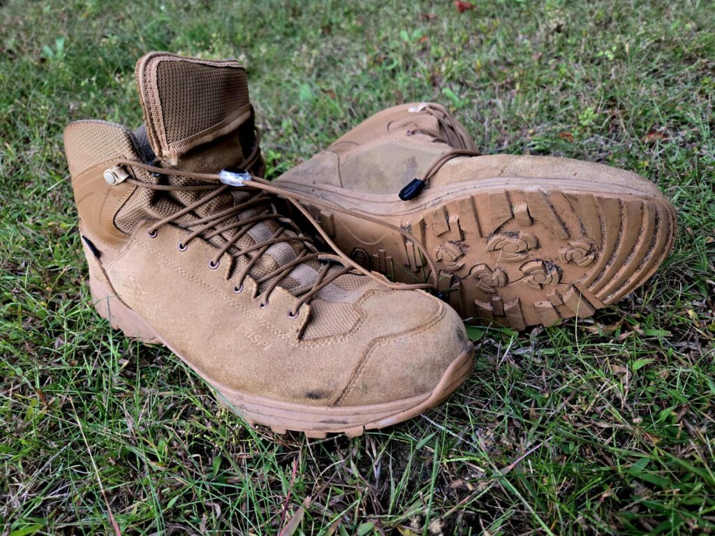 Broken in Crispi AT4 boots on grass