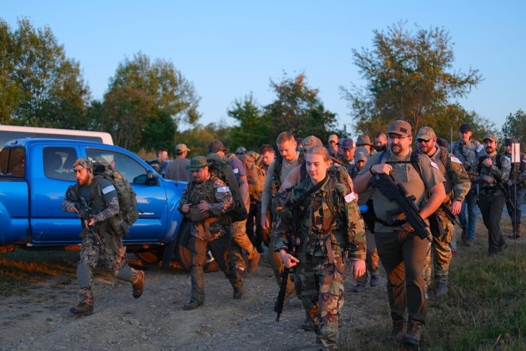 competitors lined up to begin the 7 mile ruck