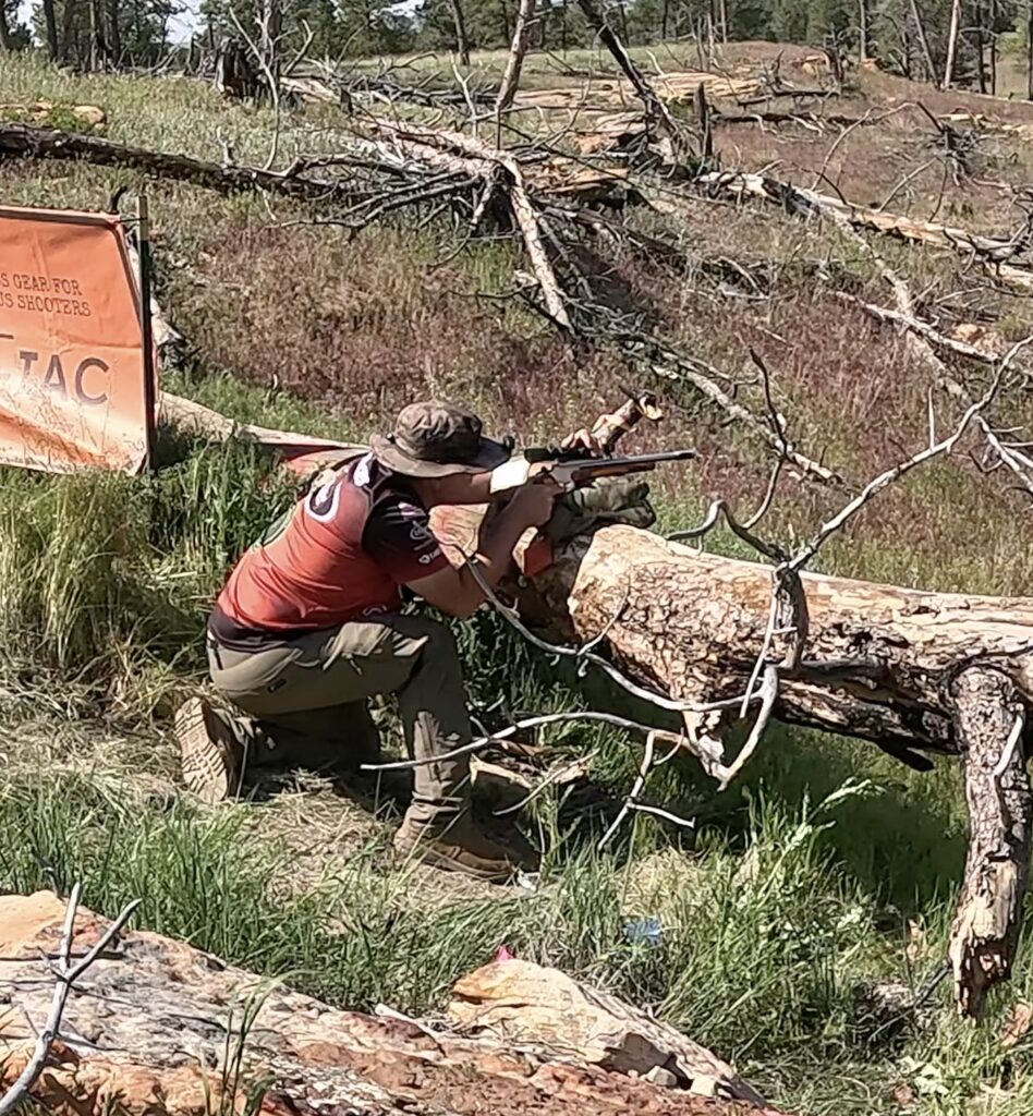 Field shooting with a single shot handgun.