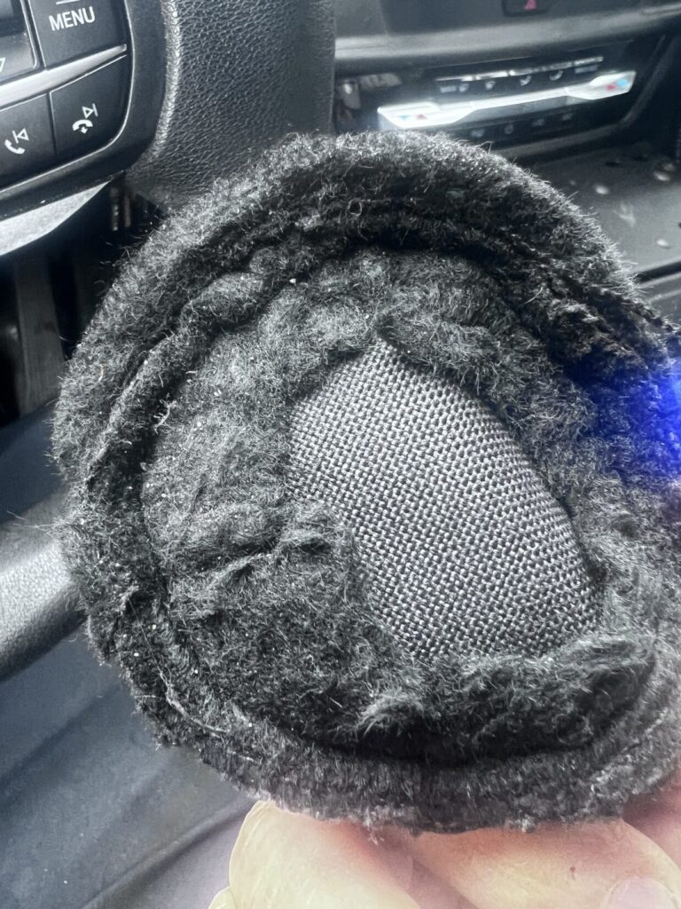 Worn suppressor cover whose material clogged a suppressor