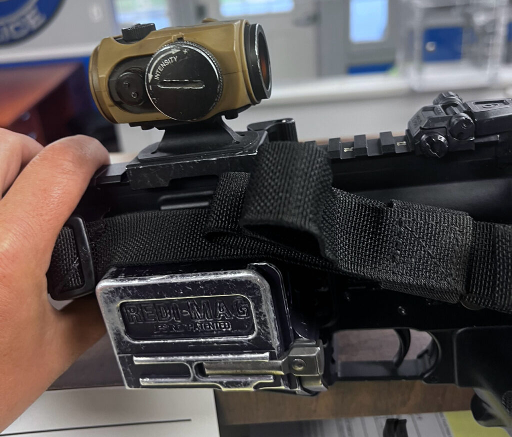 Patrol rifle optic on backwards