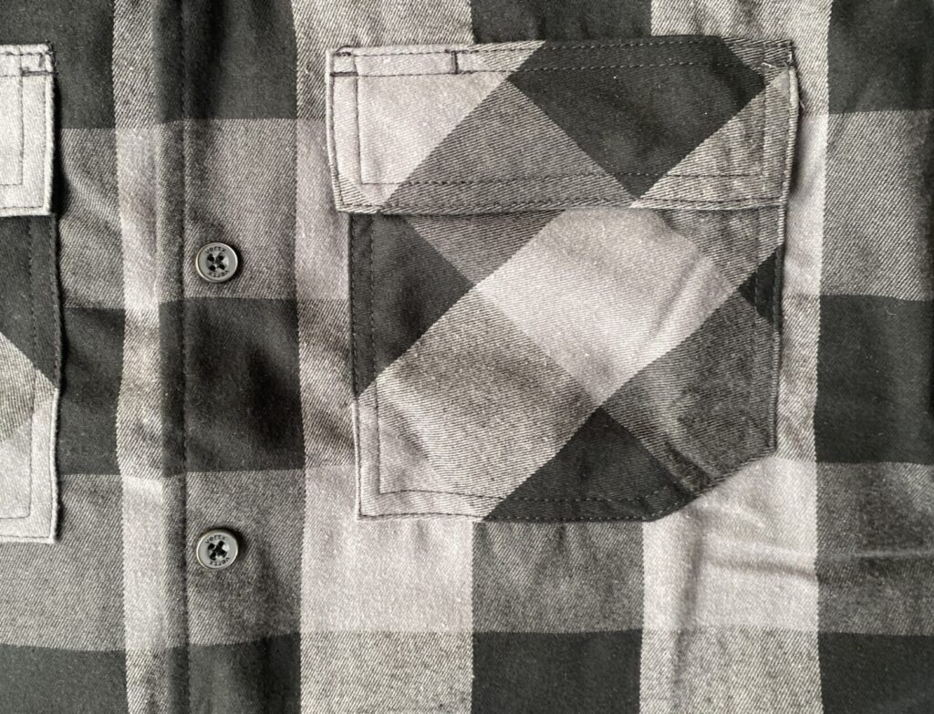 snap faux buttons on flannel