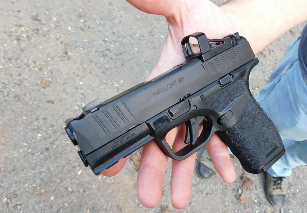 Springfield Hellcat Pro Comp pistol with Shield RMSc optic