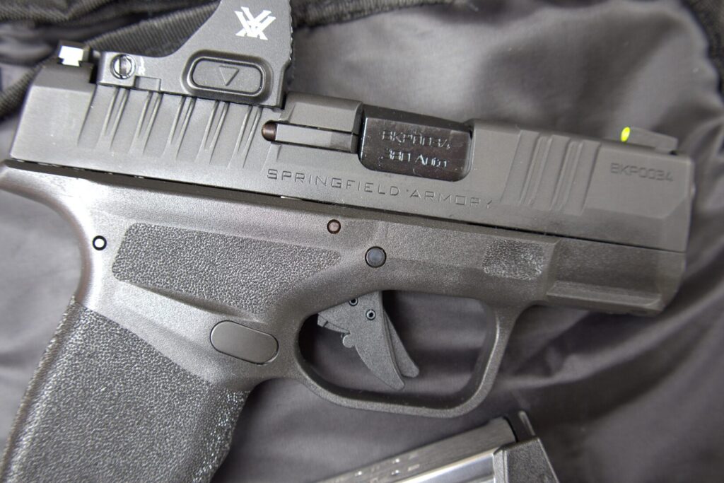 slide and frame of the springfield hellcat pistol 