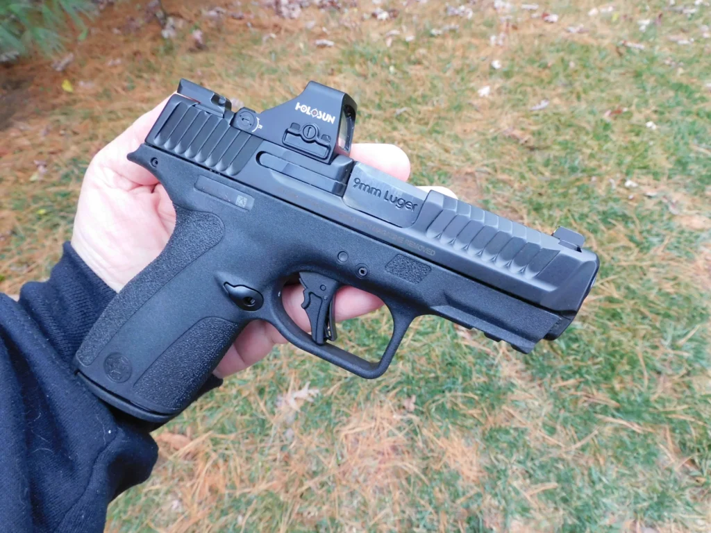 Smith & Wesson M&P Shield X pistol with a Holosun optic