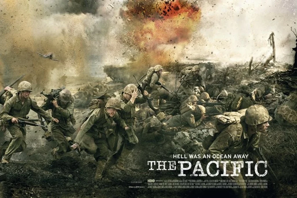 The Pacific promotional poster US Marine Corps in combat