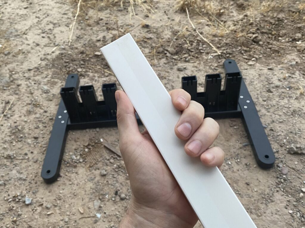 HatPoint Target polymer uprights last 10 times longer than standard 1” x 2” wood furring strips. They can be used in any stand designed for 1” x 2” furring strips.