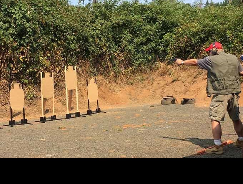HatPoint Target Stands in use at the Washington State IDPA Championship.