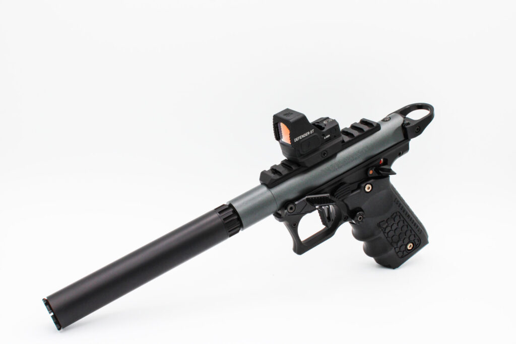 The complete TANDEMKROSS Mark IV with Cthulhu lower, Halo, Vortex Optic, and Silencerco Suppressor. 