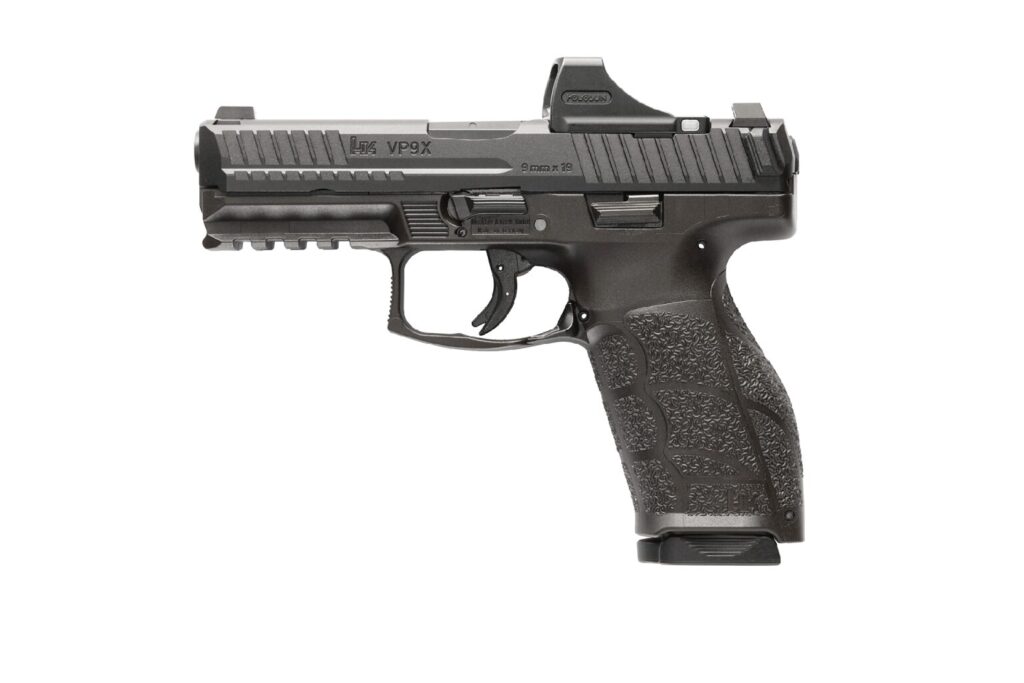 New H&K VP9A1 X side profile view with Holosun SCS red dot. 