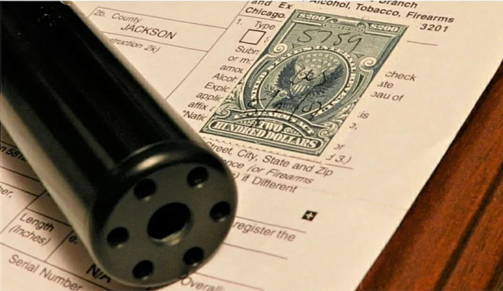 A silencer with an ATF tax stamp