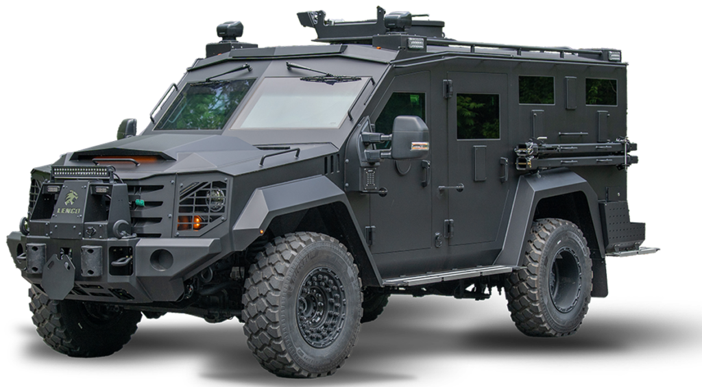 Black Lenco BearCat armored vehicle