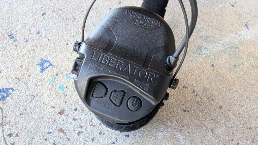 Close-up of the LIBERATOR hearing protection