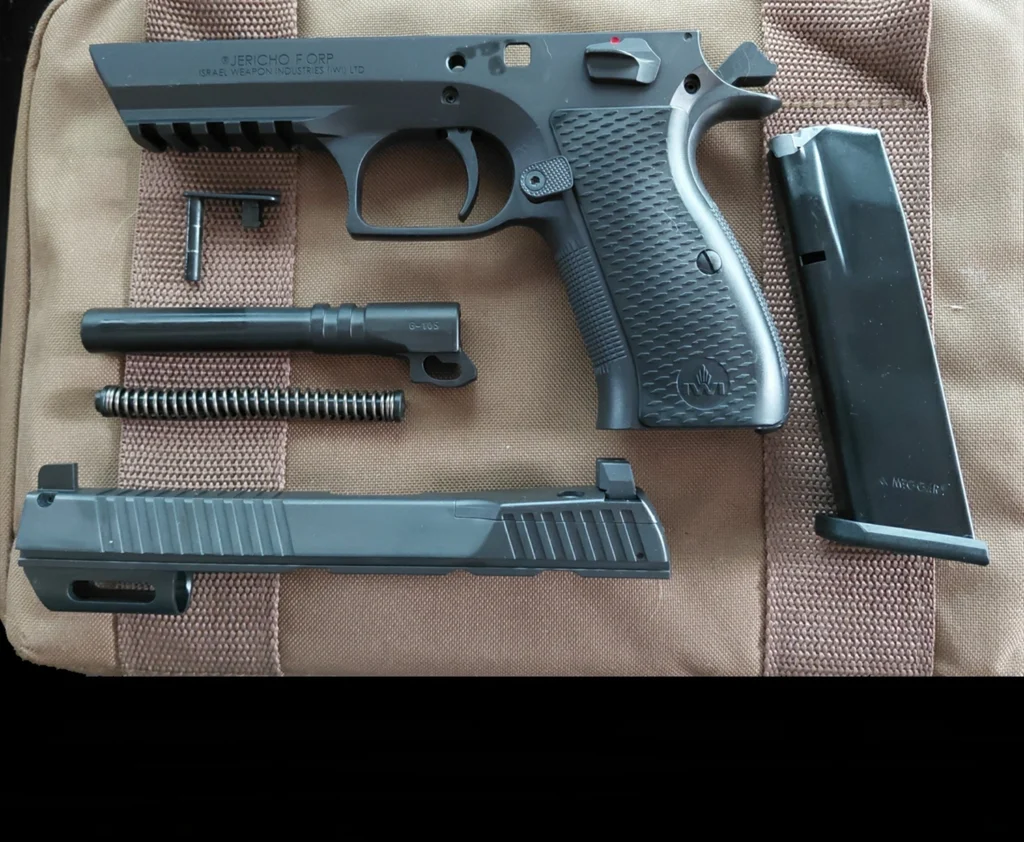 A disassembled IWI Jericho 941 F ORP pistol
