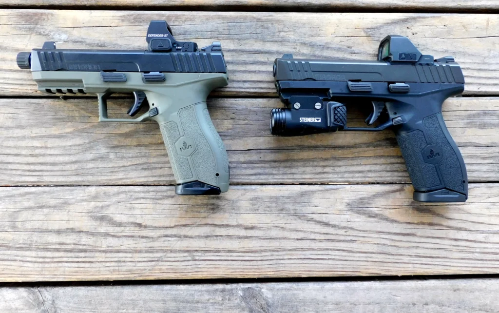 Two IWI Masada pistols on a table