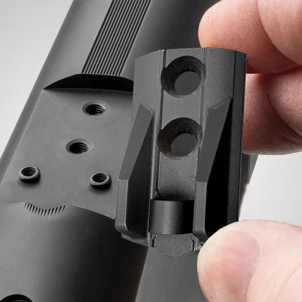 New Mossberg 990 SPX Magpul optic cut close up. 