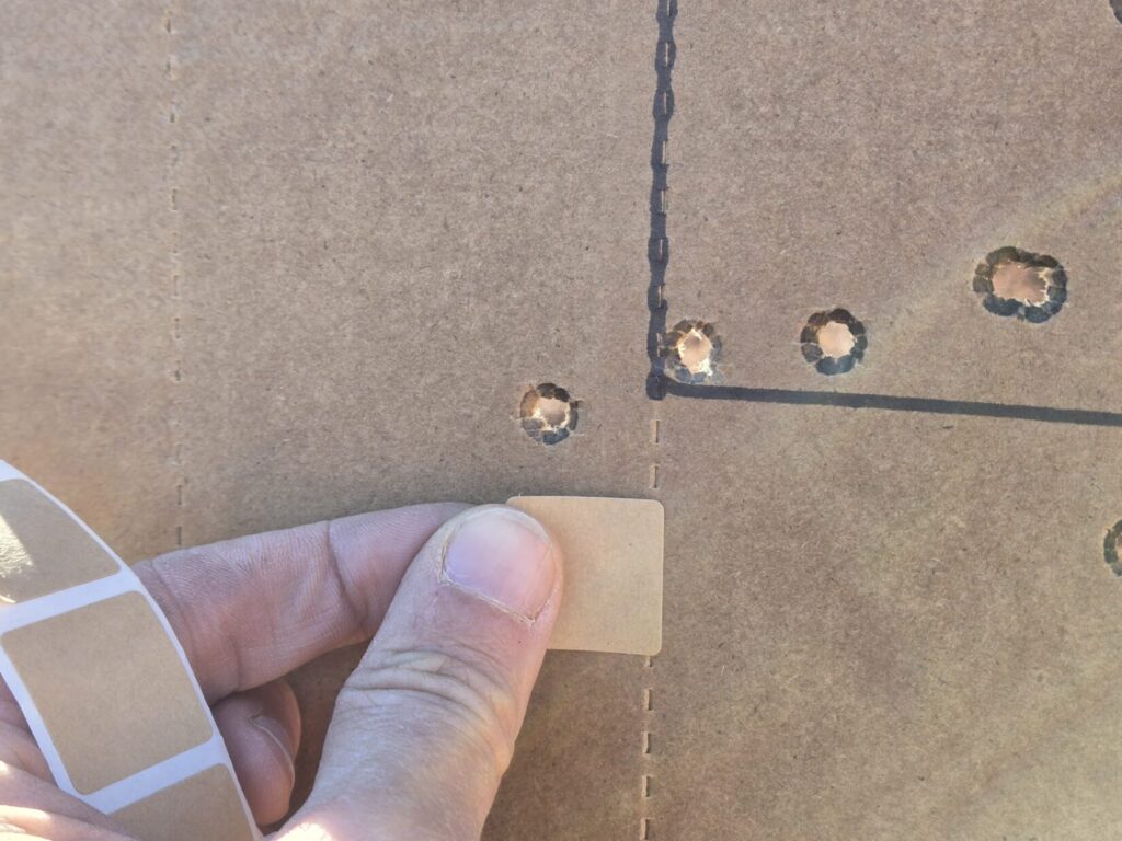 A target and tape patches