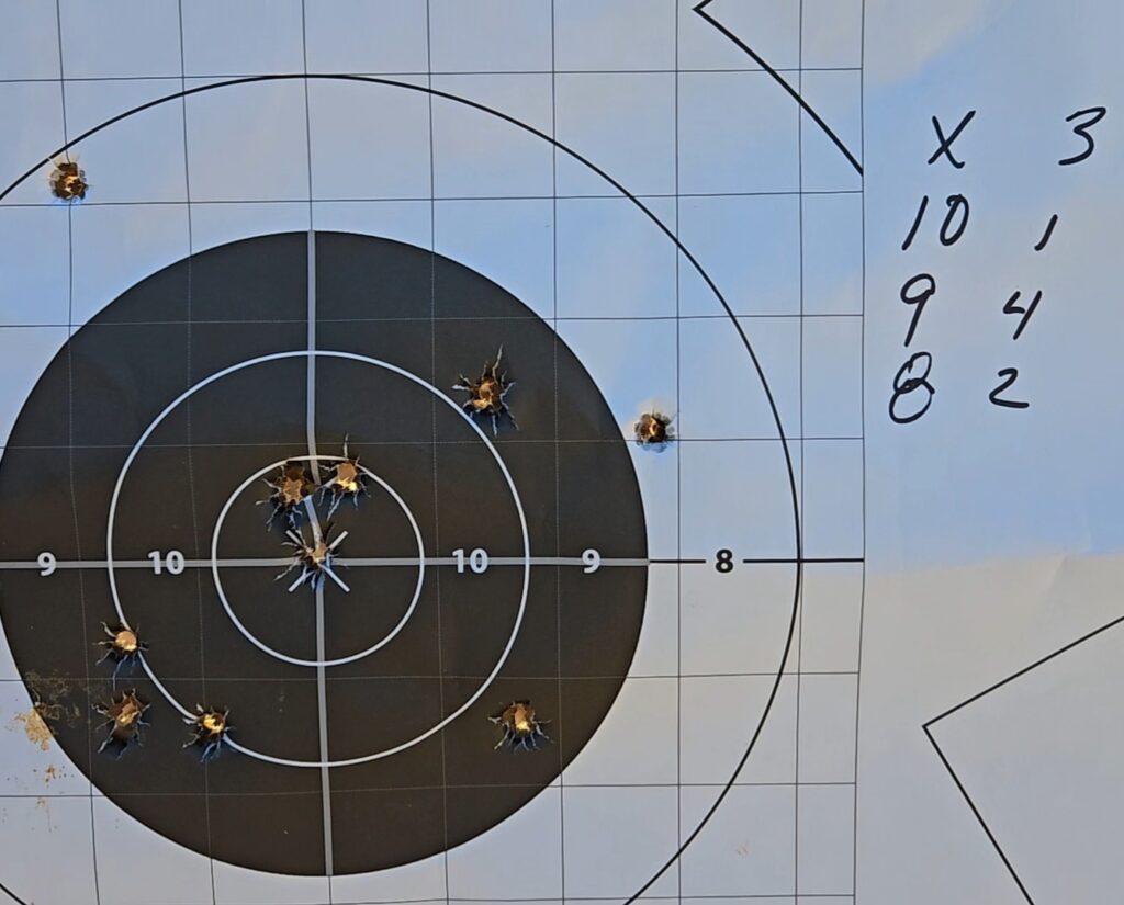 A VTAC target with holes in it