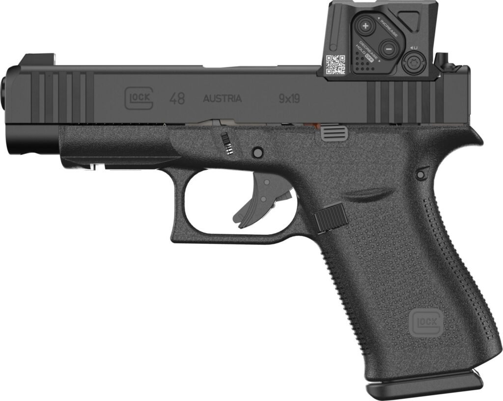 Aimpoint COA on a Glock Pistol.