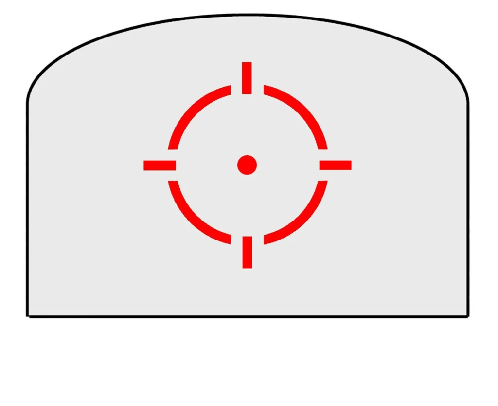 Bullseye red dot reticle