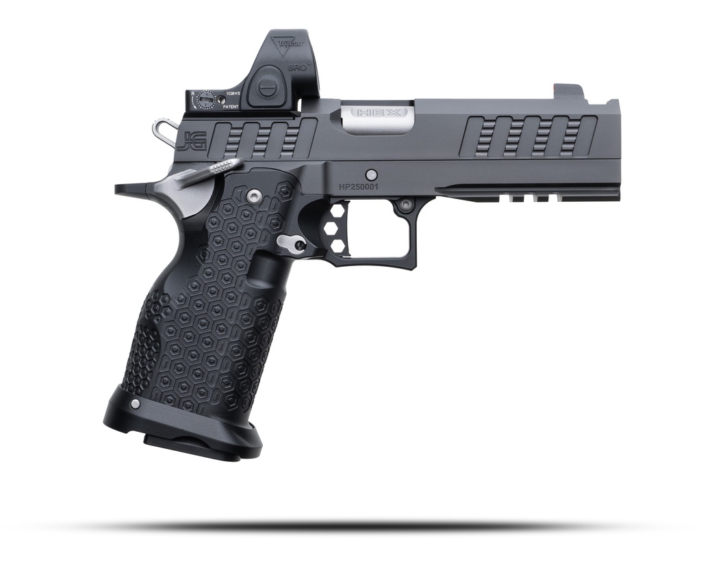 Jacob Grey Hex Pro 9mm Double-Stack 1911 side profile. 