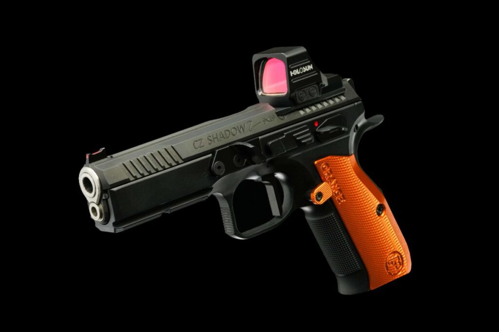 Holosun 407COMP mounted on a CZ Shadow 2 Orange.
