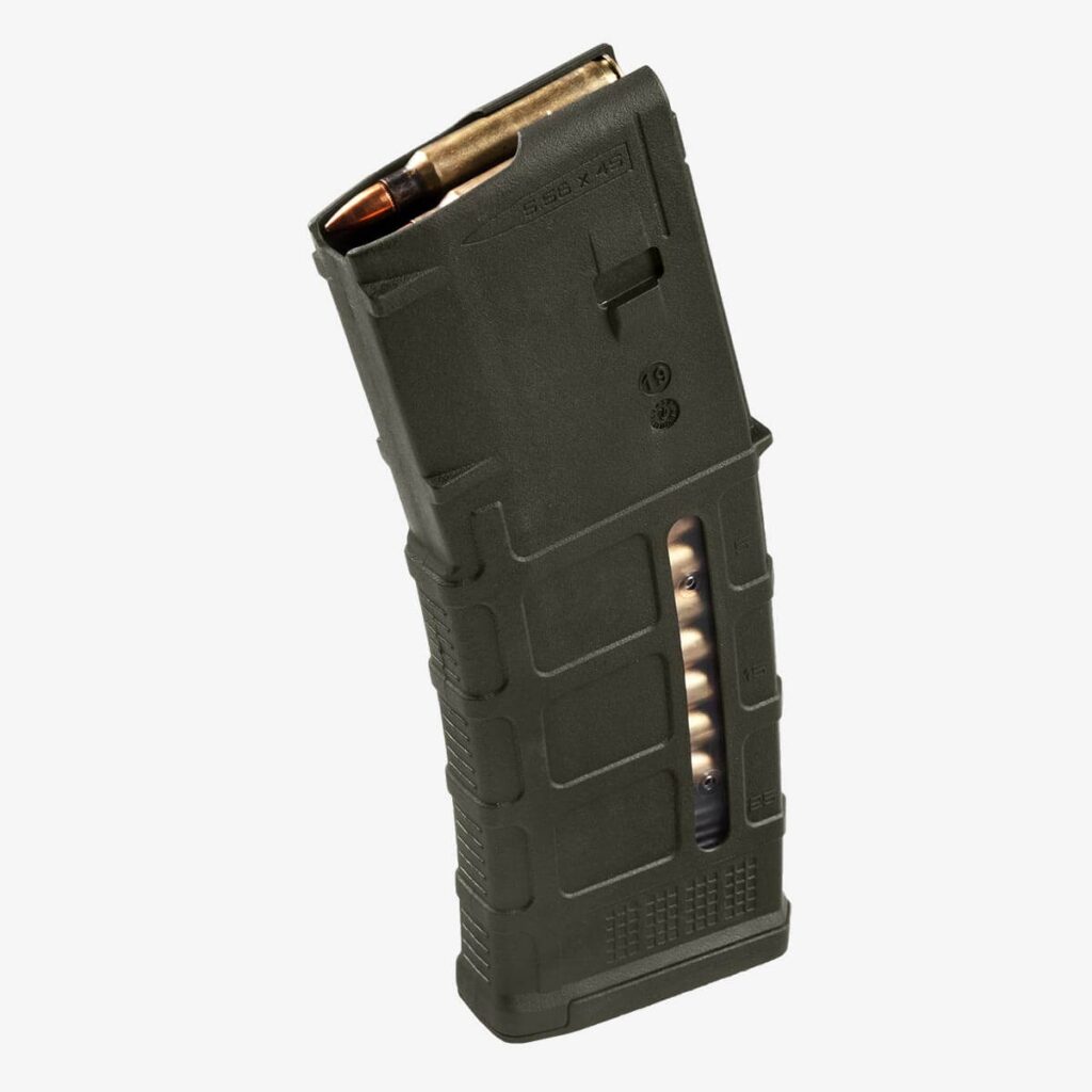 Magpul mag with window in Olive Drab Green. 