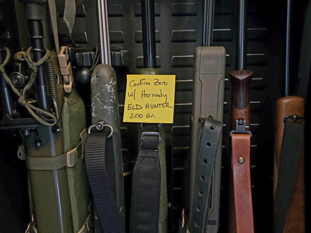 Multiple rifles inside of a firearm safe