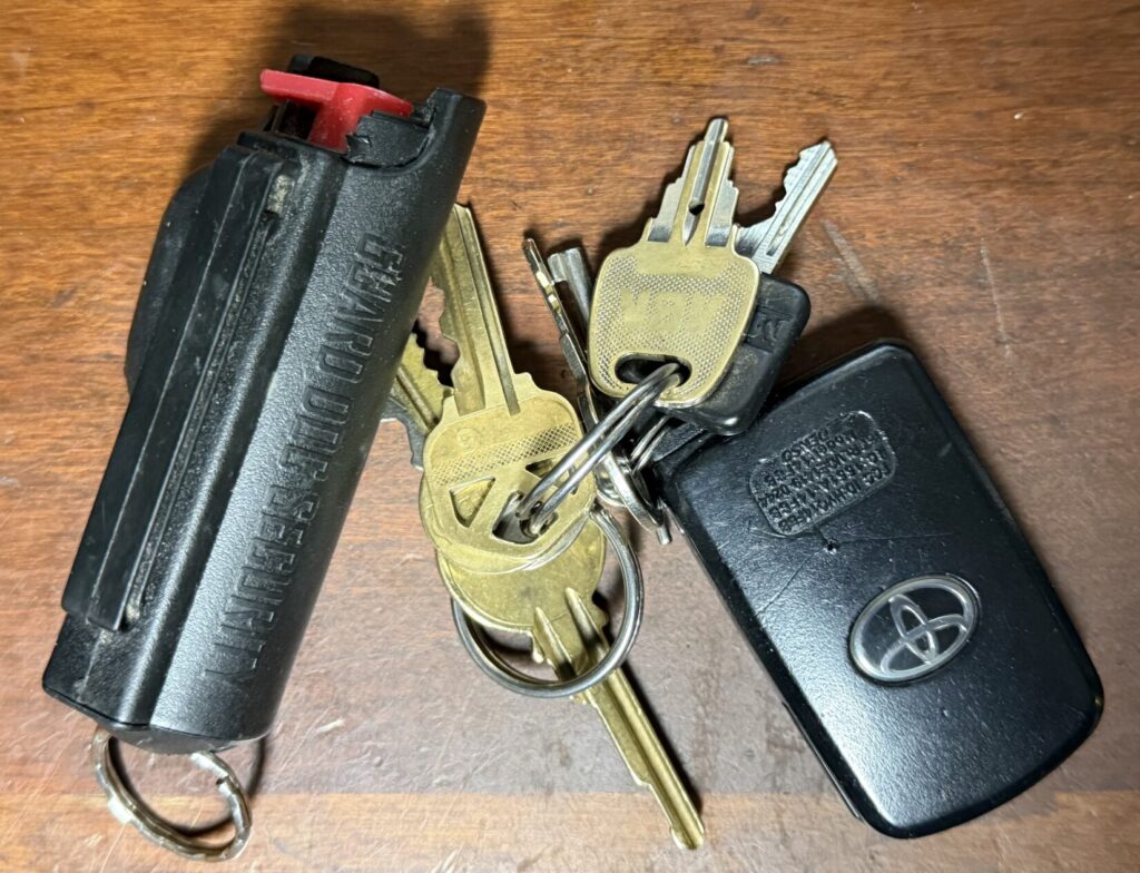 Ken Stretz's CCW pepper spray and car keys