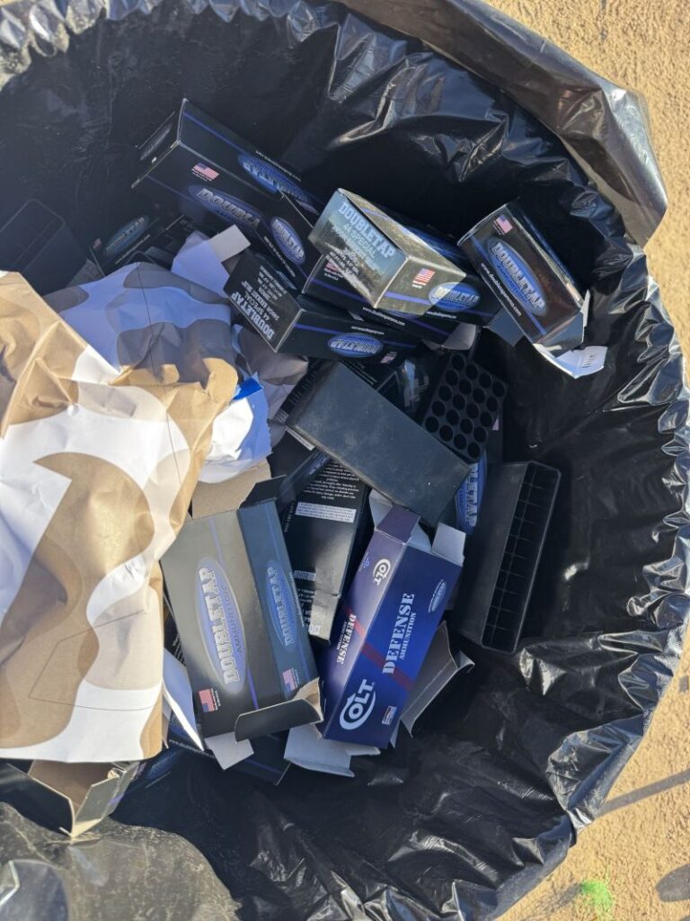 This is just some of the empty ammo boxes we discarded after putting the new S&W Night Guards to work at Gunsite Academy. The revolvers worked perfectly.