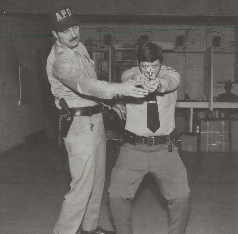 an fbi instructor candidate trains with his revolver, circa 1980s