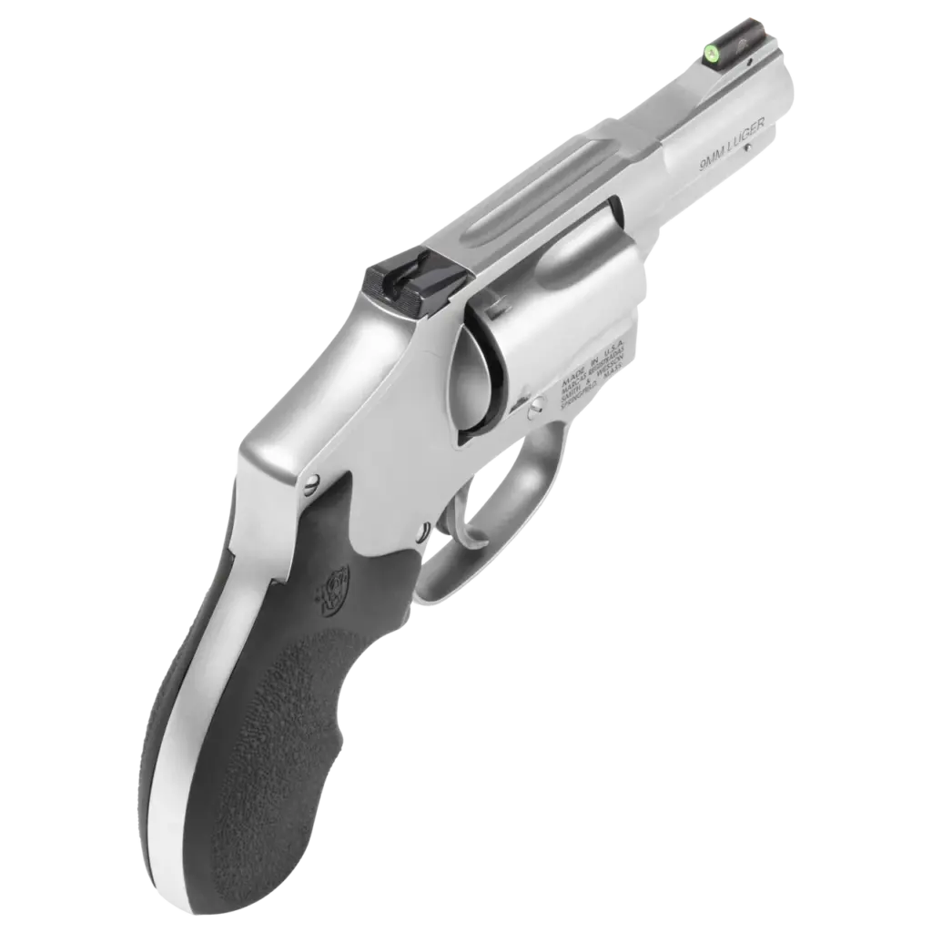 Smith & Wesson 940 with a white background and view of the iron sights.