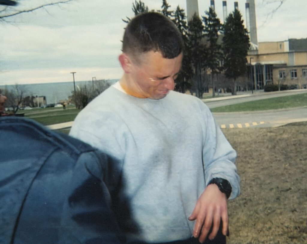 Ken Stretz immediately after being pepper sprayed