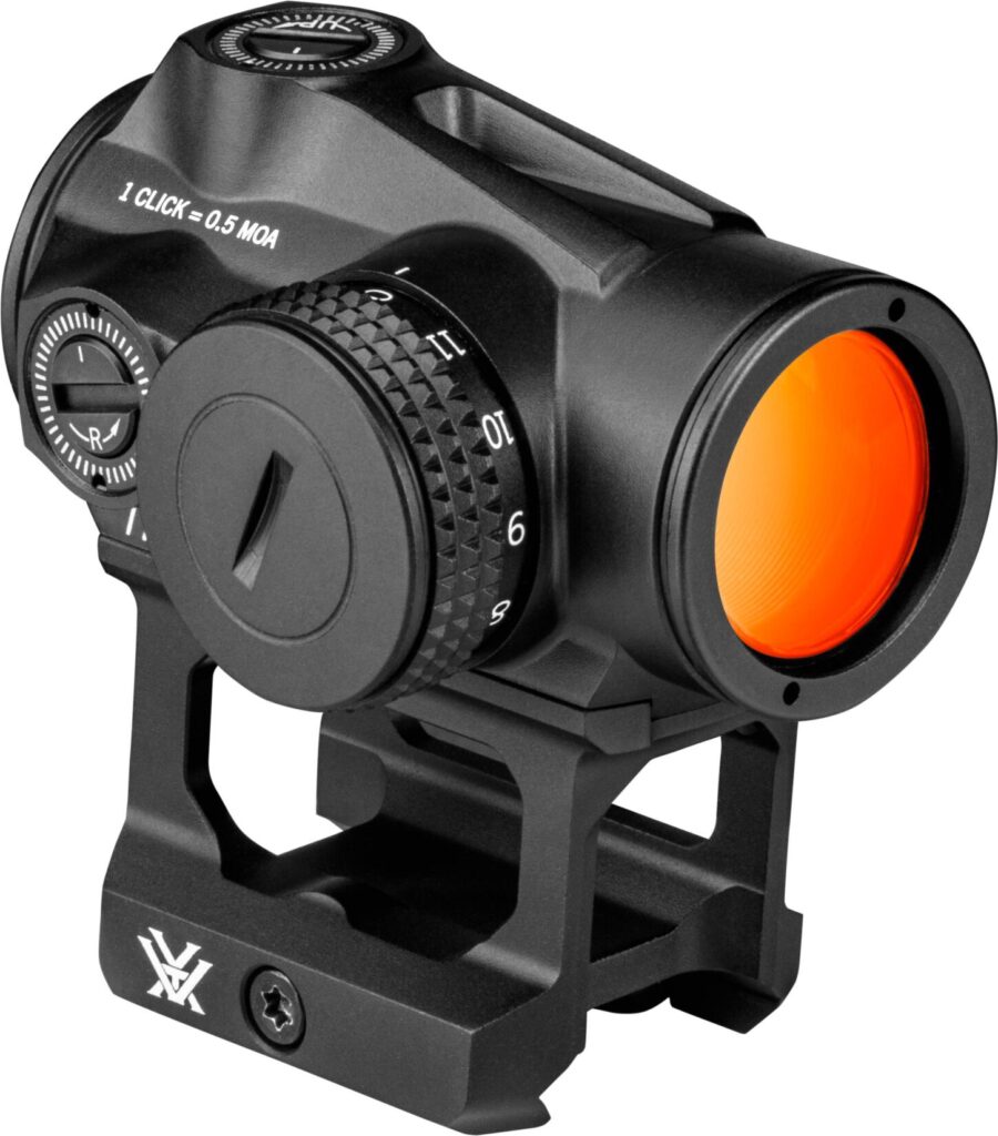Quartering view of the Vortex Triumph Red Dot.