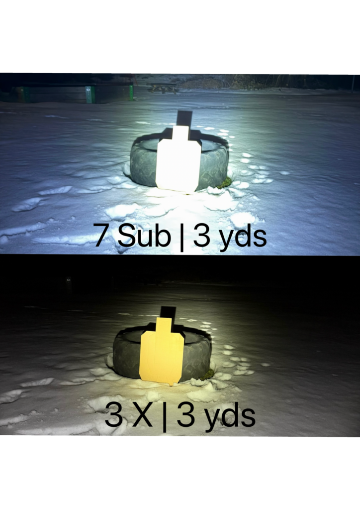 Streamlight TLR-7 Sub VS TLR-3 X at 3 yards