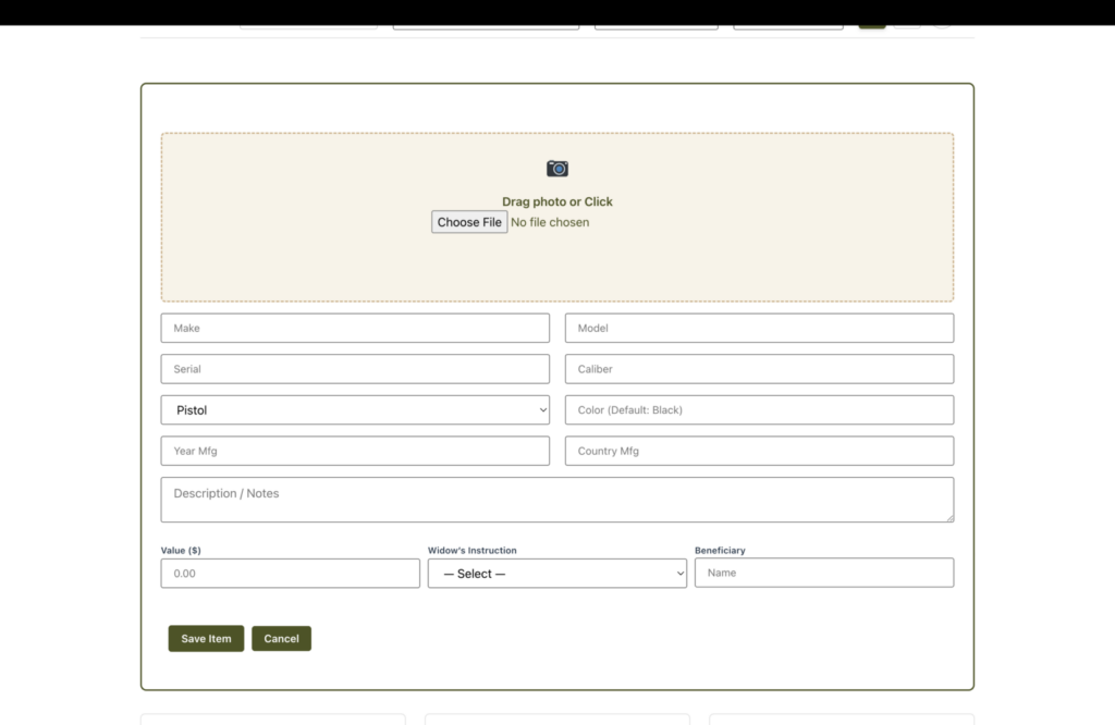 Screen Shot of website.
