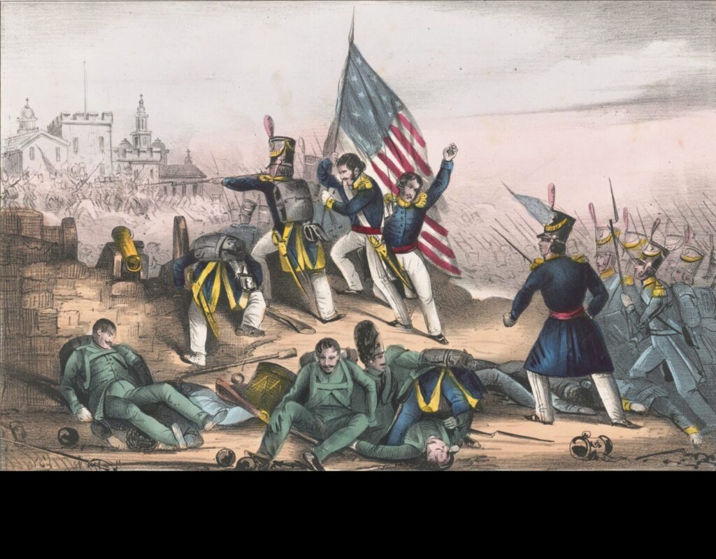 Attack on Chapultepec, Sept. 13, 1847, by E.B. & E.C. Kellogg; published by D. Needham.
