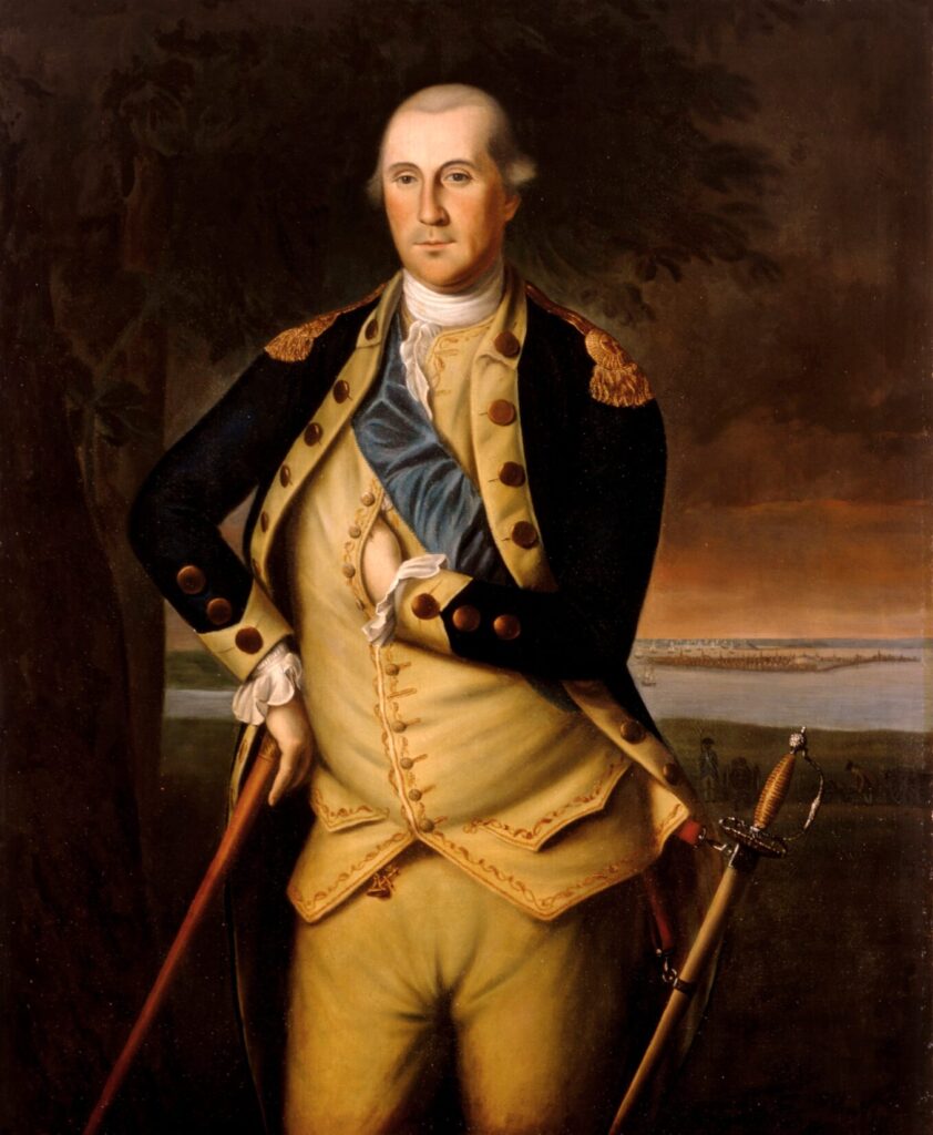 George Washington, 1776. Portrait by Charles Willson Peale. Oil on canvas. Collection of The White House Historical Association. (Public domain)
