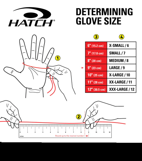 Hatch duty glove sizing chart