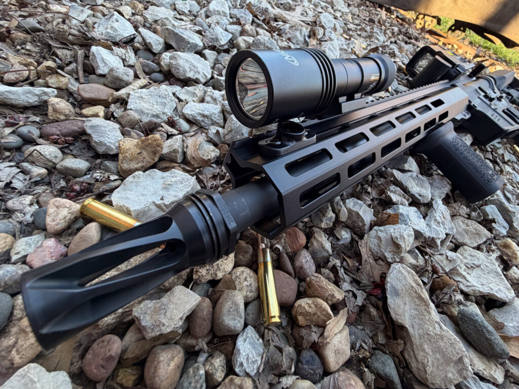 black AR-15 on gravel background