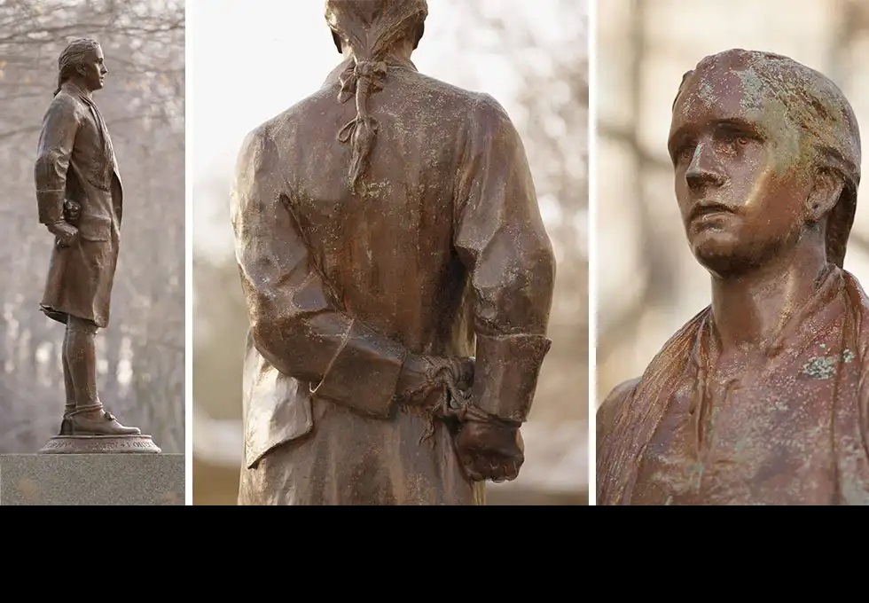 Statue of Nathan Hale located between the Auditorium and the Original Headquarters Building at CIA Headquarters