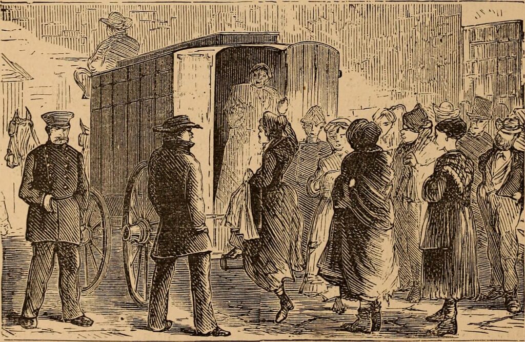 New York Police's Black Maria carriage circa 1876