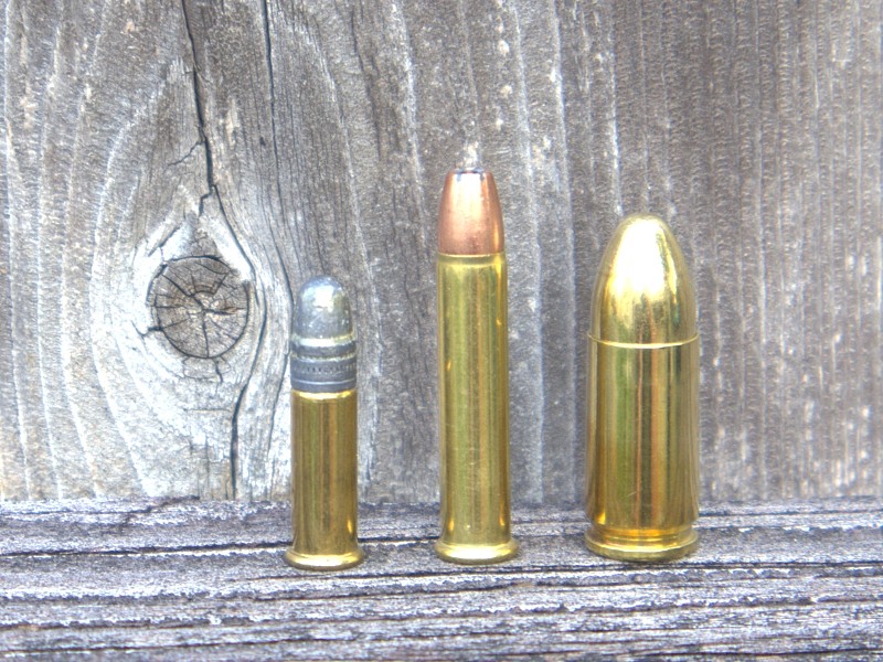 cartridge comparison from left to right: .22 lr, .22 magnum, 9mm luger