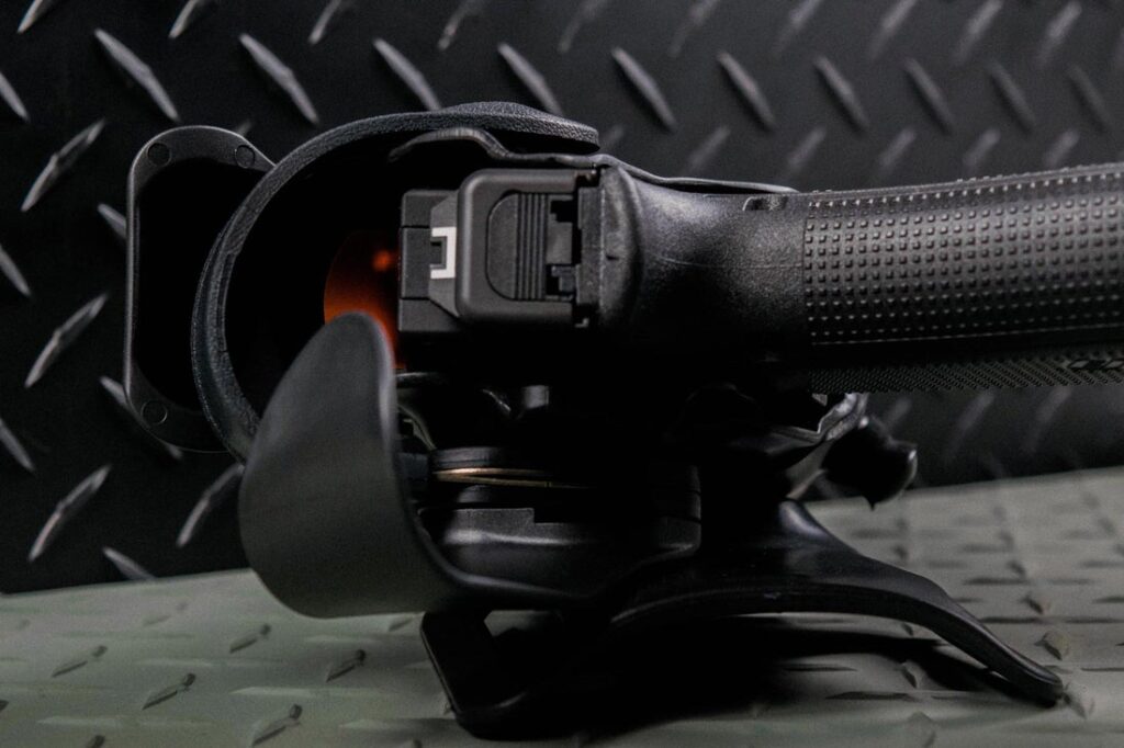6390RDS holster with a red dot equipped handgun inside it