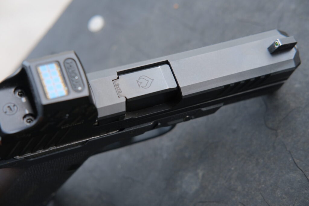 top down view of the Ballistic Advantage Barrel in the Slide of the Ruger RXM
