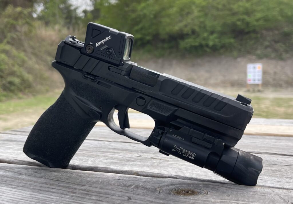 Springfield Armory Echelon with the Aimpoint COA on the range with War HOGG Tactical