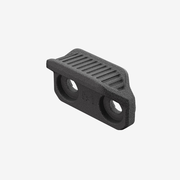 Black accessory on a white background.