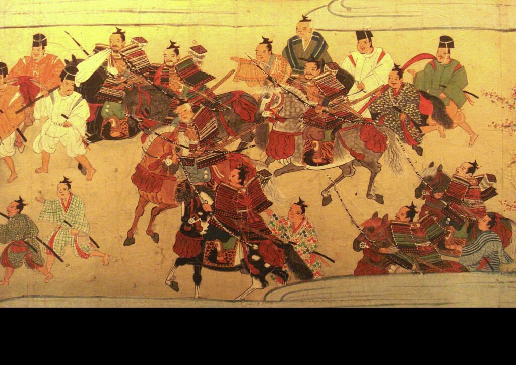 Mural of Muromachi samurai. Period bushi, 538