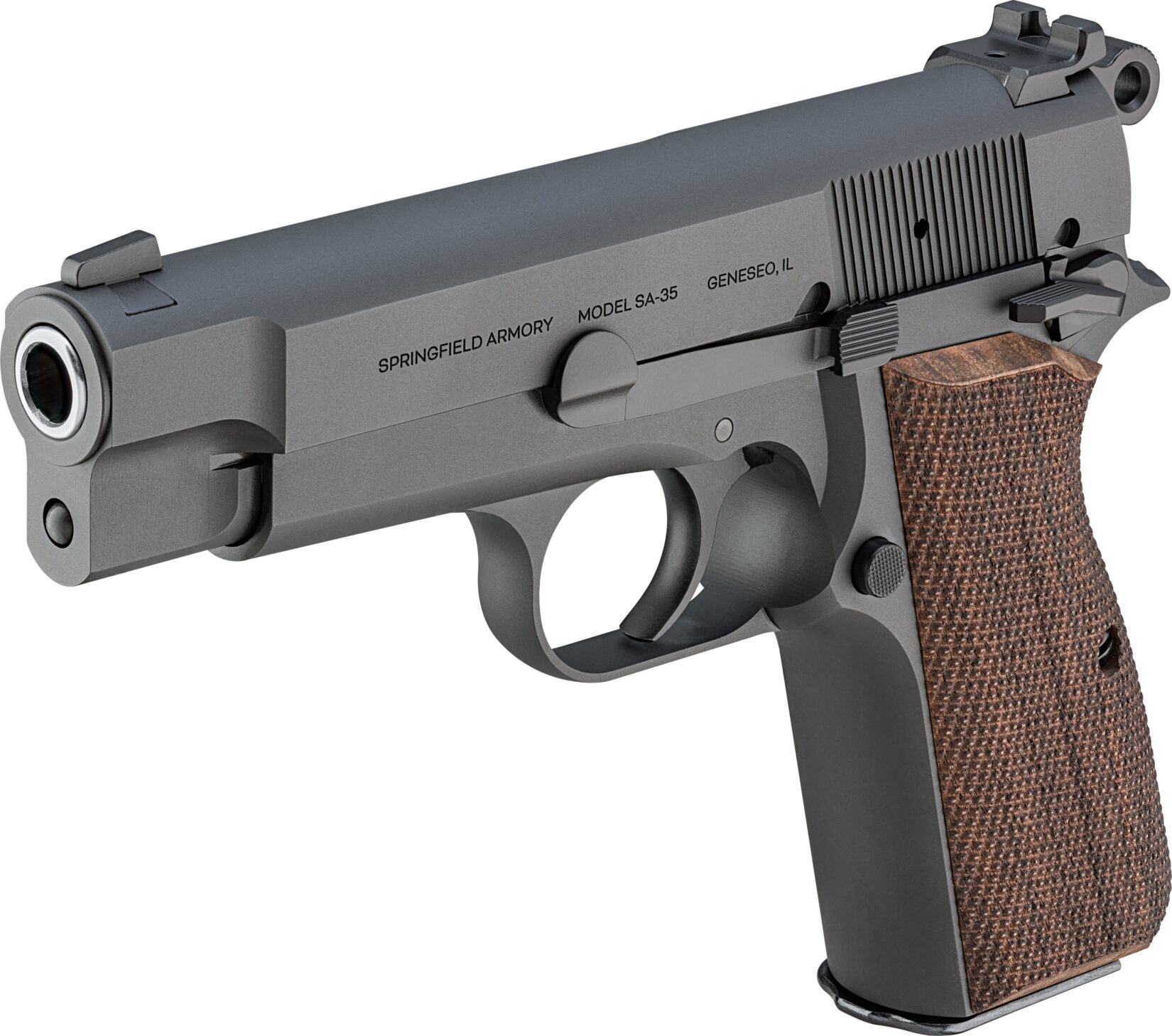 Poignées acryliques noires compatibles Springfield SA-35 diamant