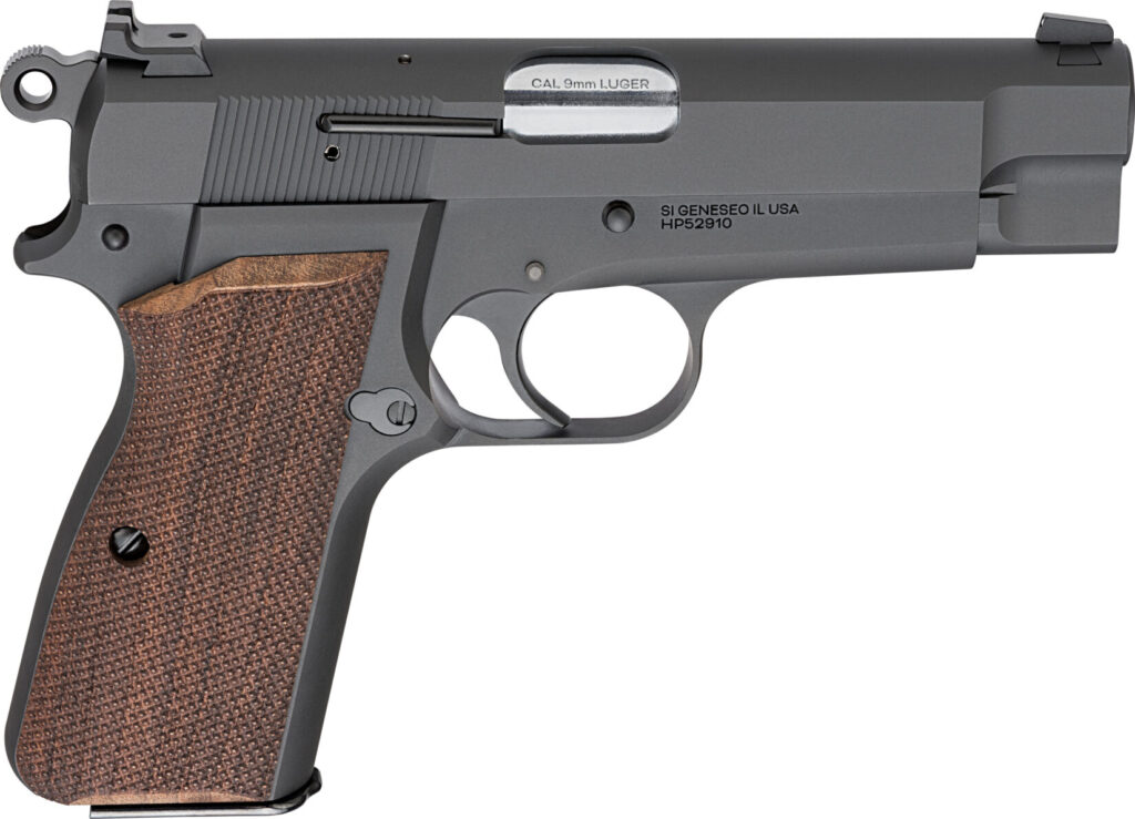 Handgun on a white background.